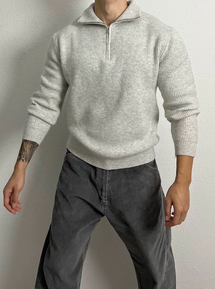 Mens Pullover Hoodie Wool Sweater Coat