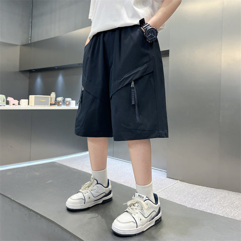 Casual Cargo Shorts for Boys Mid-Length Pants Kids Clothing