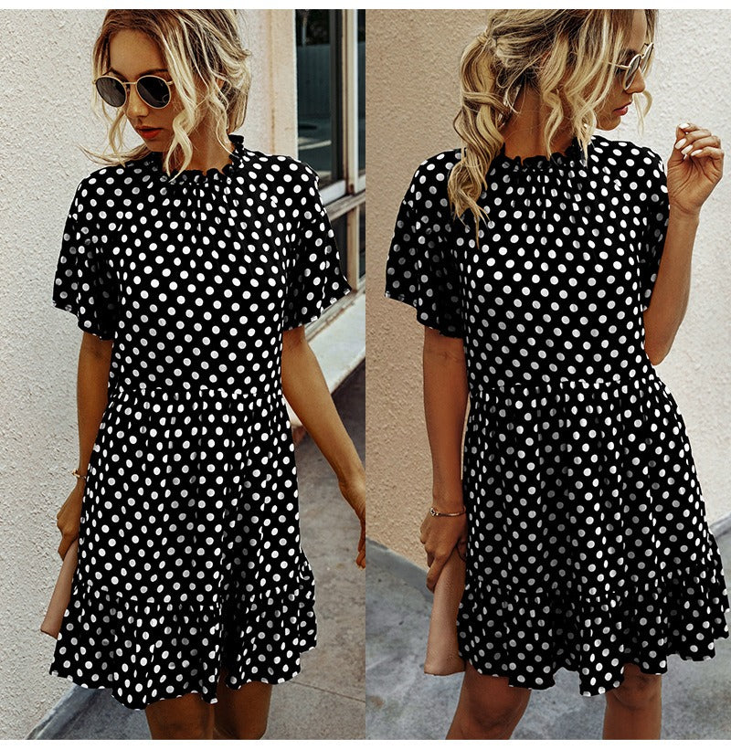 Summer Fashion Polka Dot Occidental Style Womens Dress