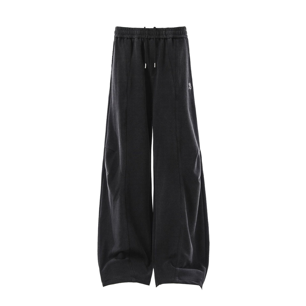 Minimally embroidered deconstructive sweatpants