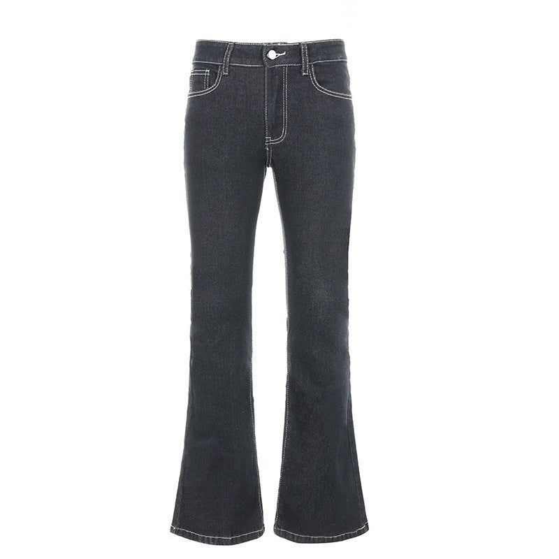 Low waisted straight leg slim fit jeans