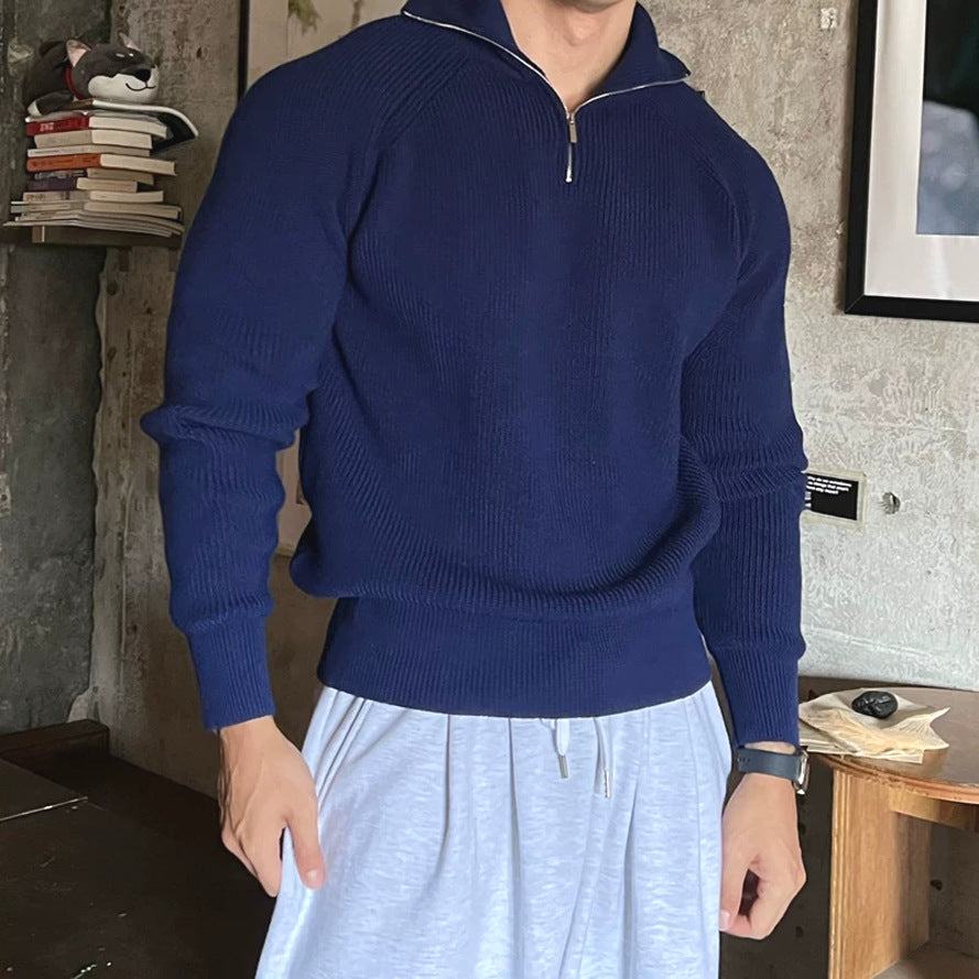 Mens Pullover Hoodie Wool Sweater Coat