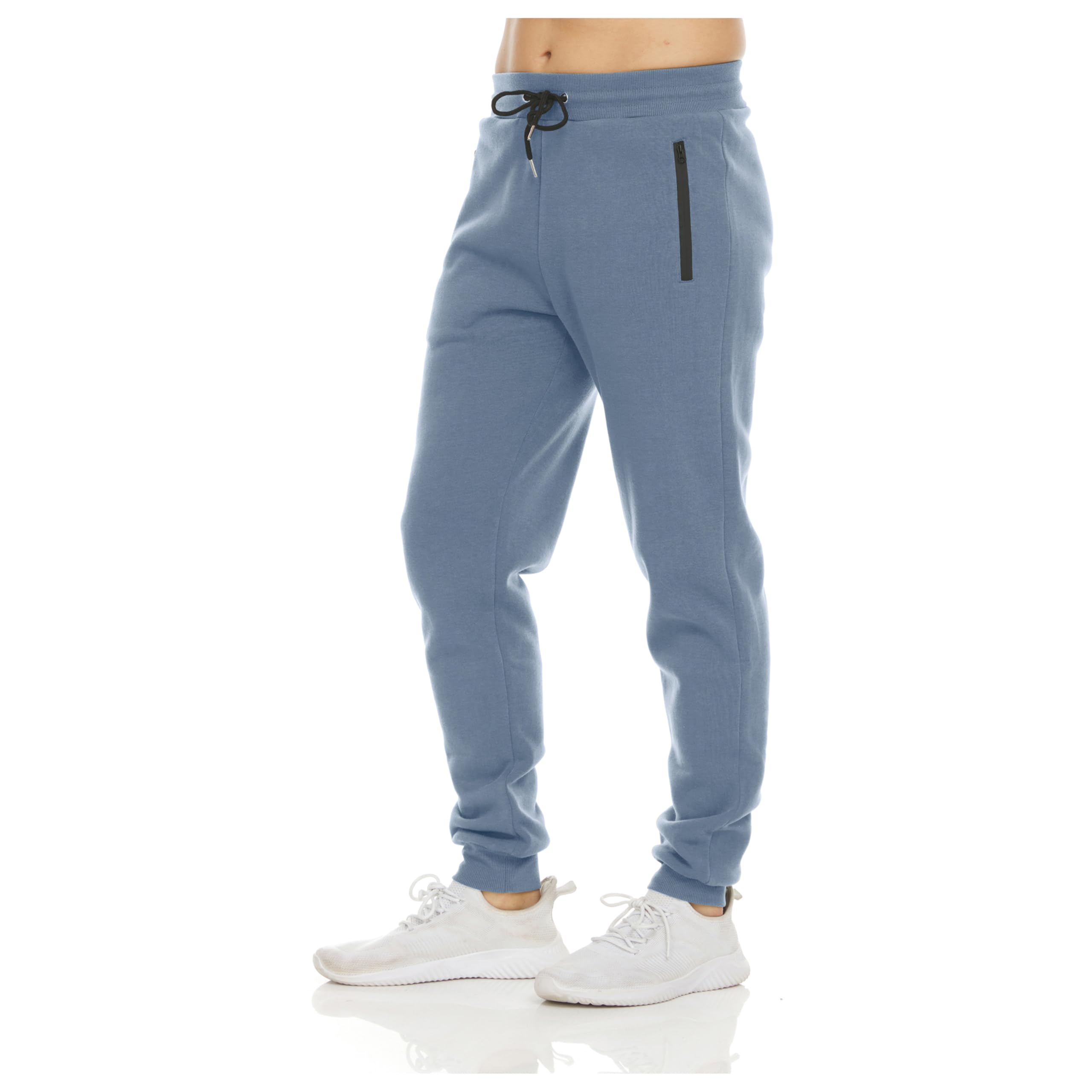 PURE CHAMP Mens Sweatpants 3 Pack Fleece Active Athletic Workout Jogger Sweatpants for Men with Zipper Pocket Size S-3XL