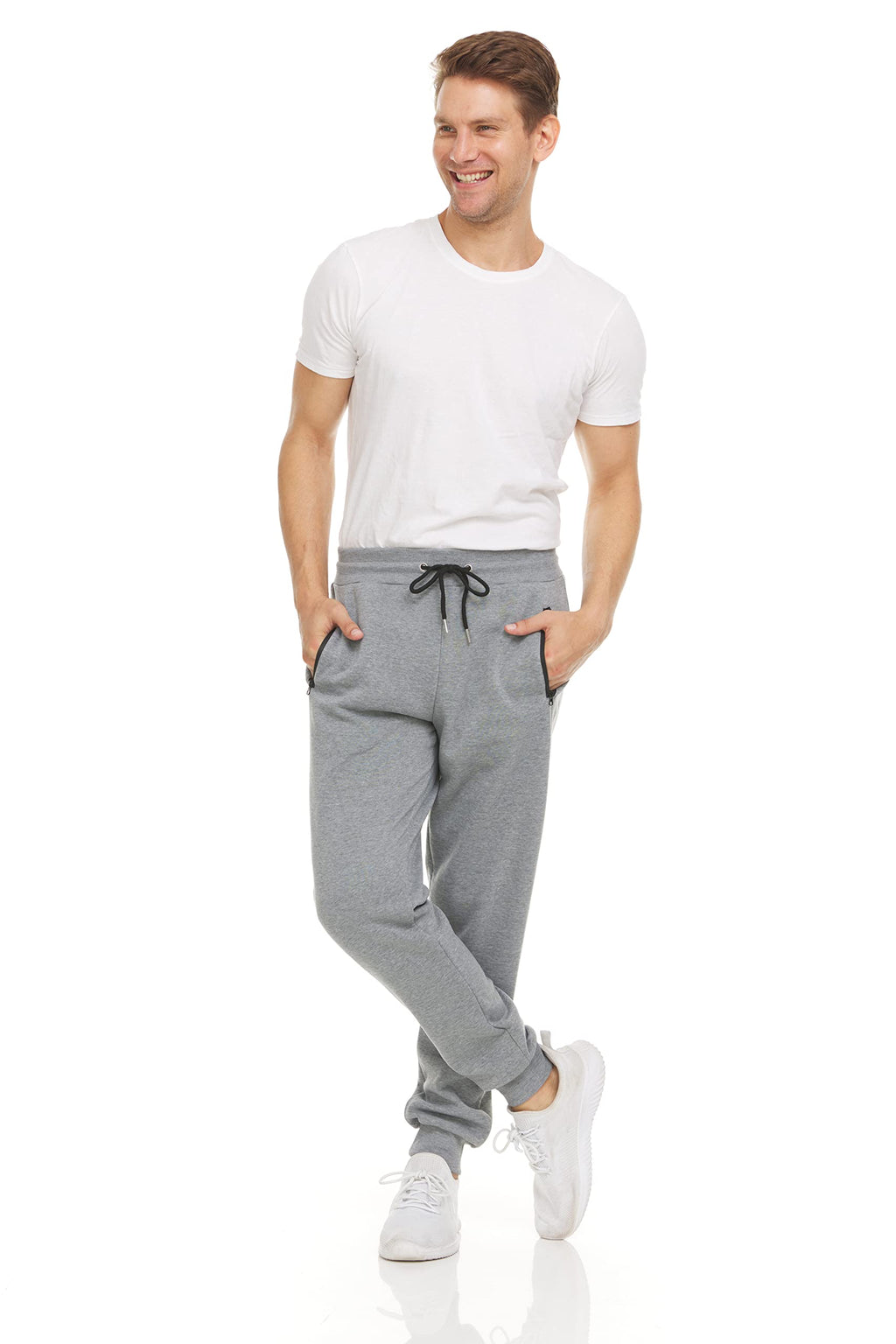 PURE CHAMP Mens Sweatpants 3 Pack Fleece Active Athletic Workout Jogger Sweatpants for Men with Zipper Pocket Size S-3XL