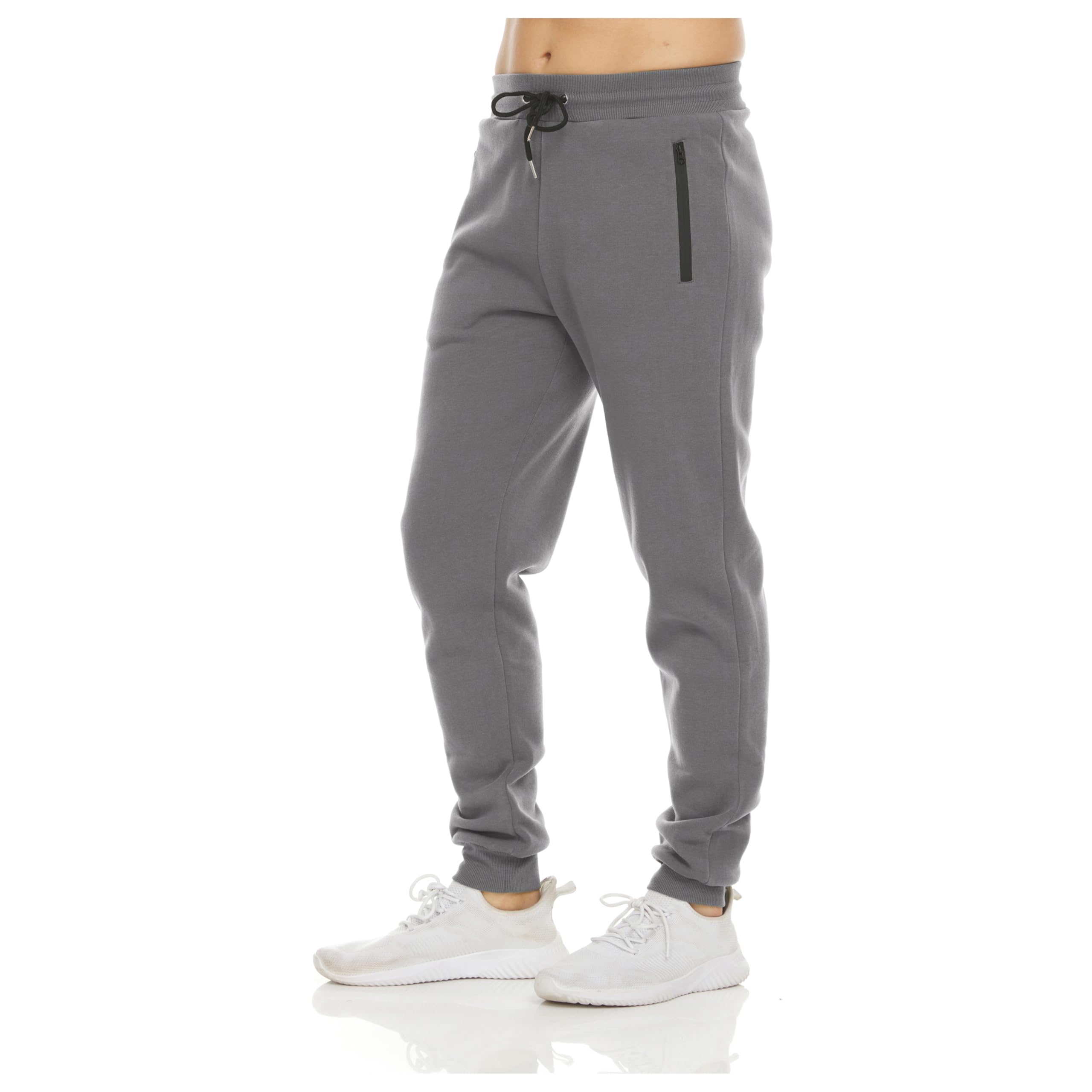 PURE CHAMP Mens Sweatpants 3 Pack Fleece Active Athletic Workout Jogger Sweatpants for Men with Zipper Pocket Size S-3XL