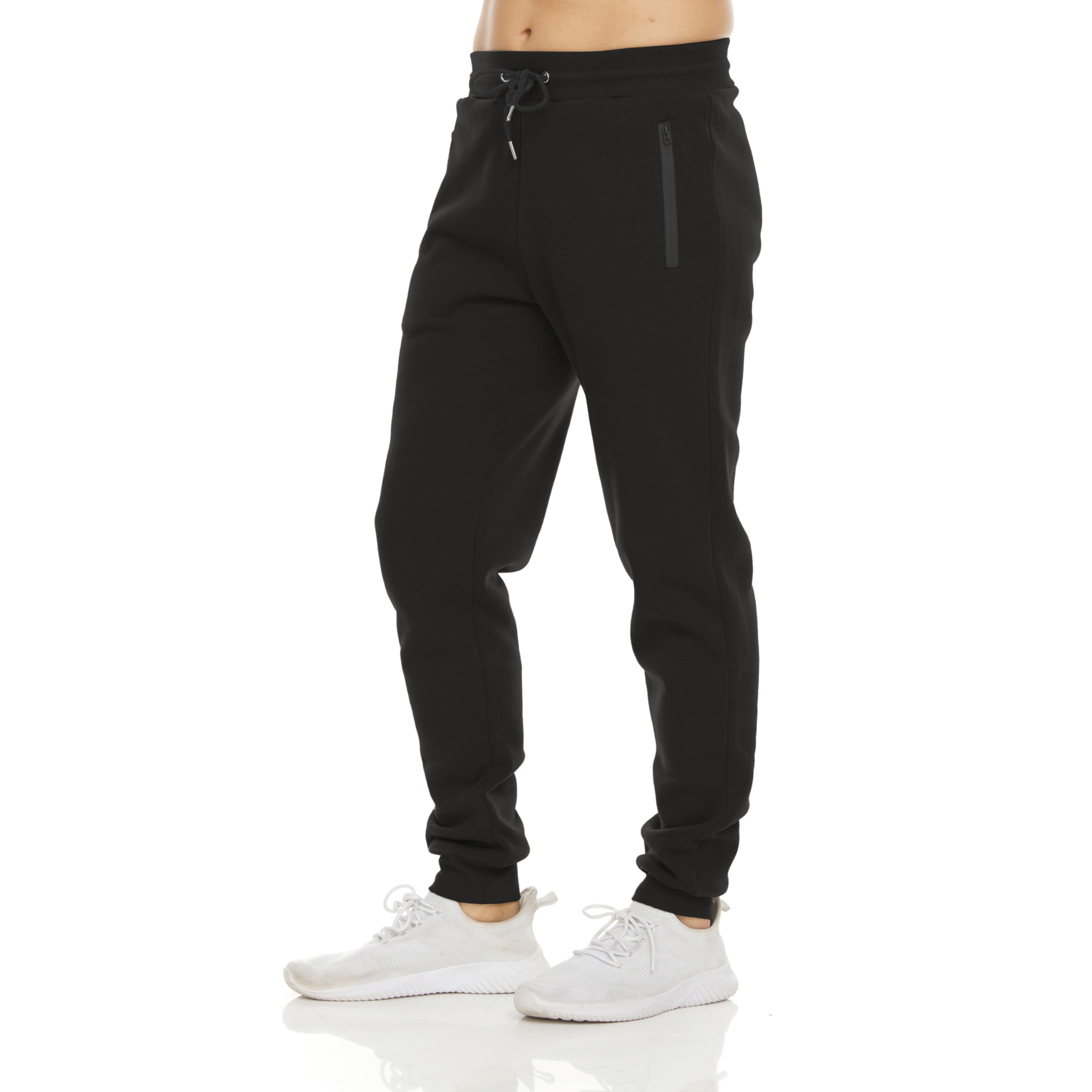 PURE CHAMP Mens Sweatpants 3 Pack Fleece Active Athletic Workout Jogger Sweatpants for Men with Zipper Pocket Size S-3XL