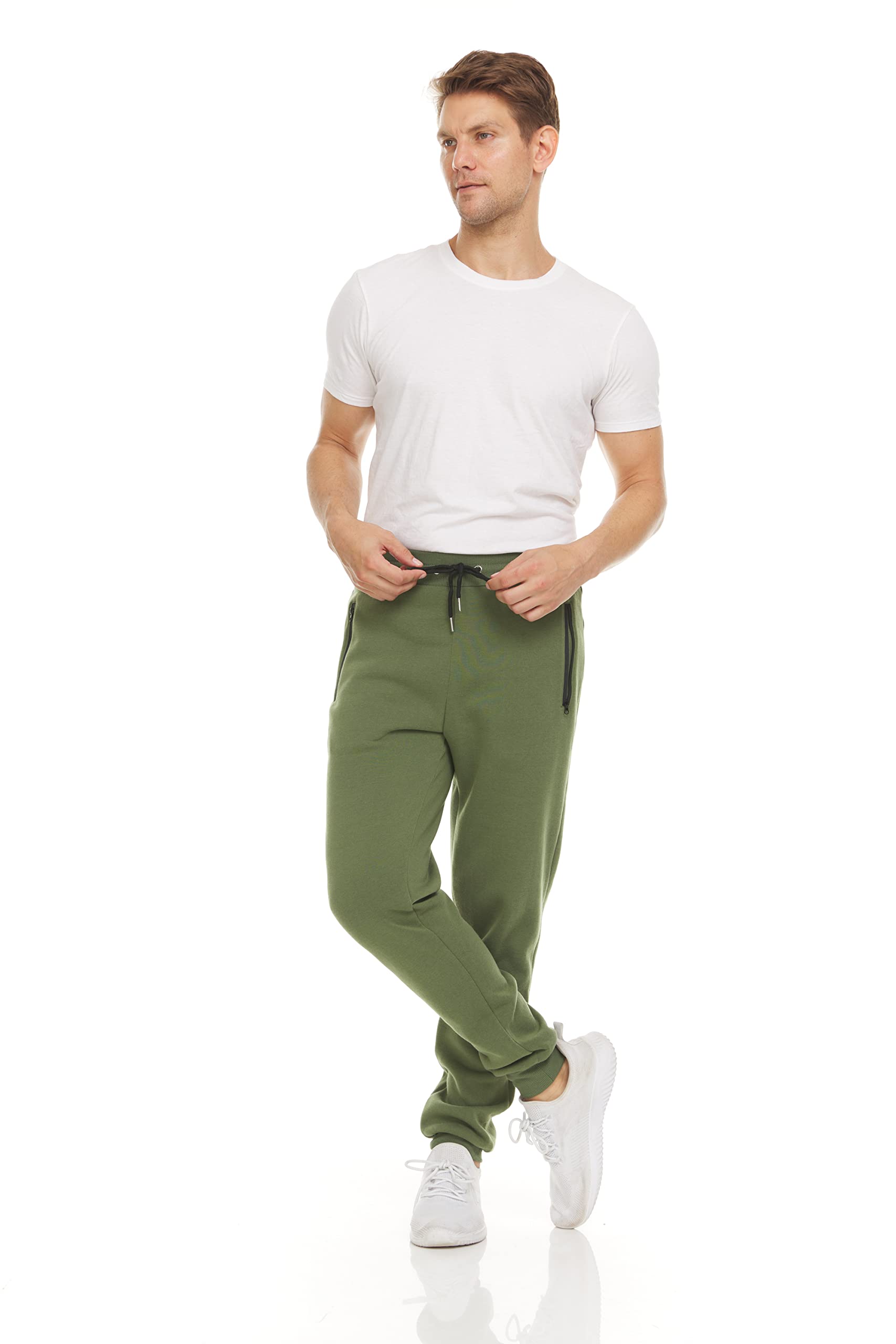 PURE CHAMP Mens Sweatpants 3 Pack Fleece Active Athletic Workout Jogger Sweatpants for Men with Zipper Pocket Size S-3XL