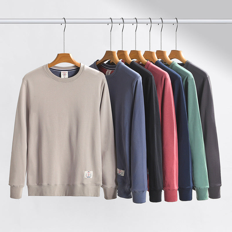 Mens Solid-color Casual Long-sleeve Hoodie