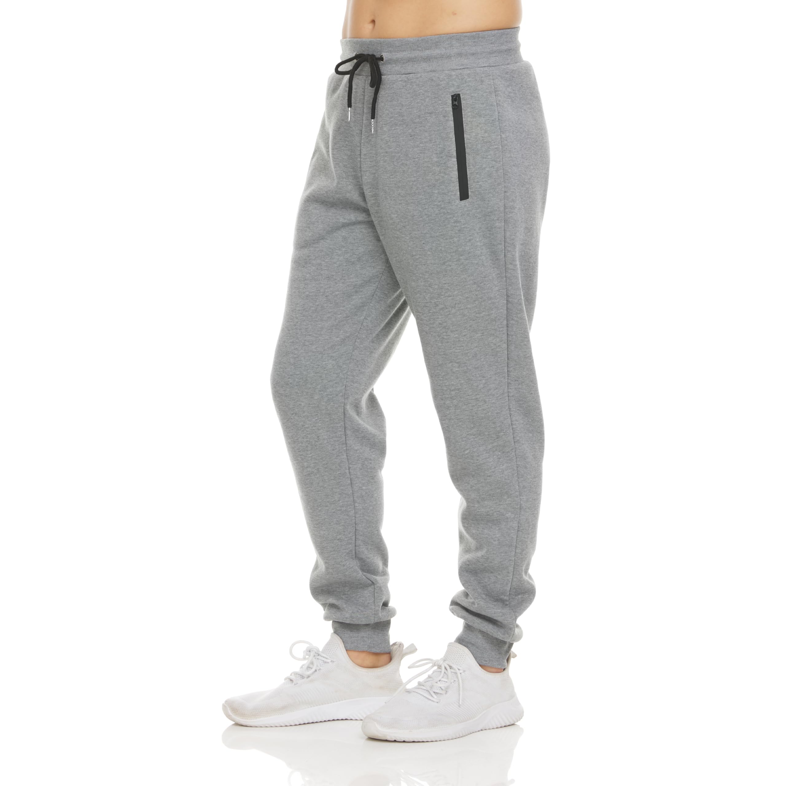 PURE CHAMP Mens Sweatpants 3 Pack Fleece Active Athletic Workout Jogger Sweatpants for Men with Zipper Pocket Size S-3XL