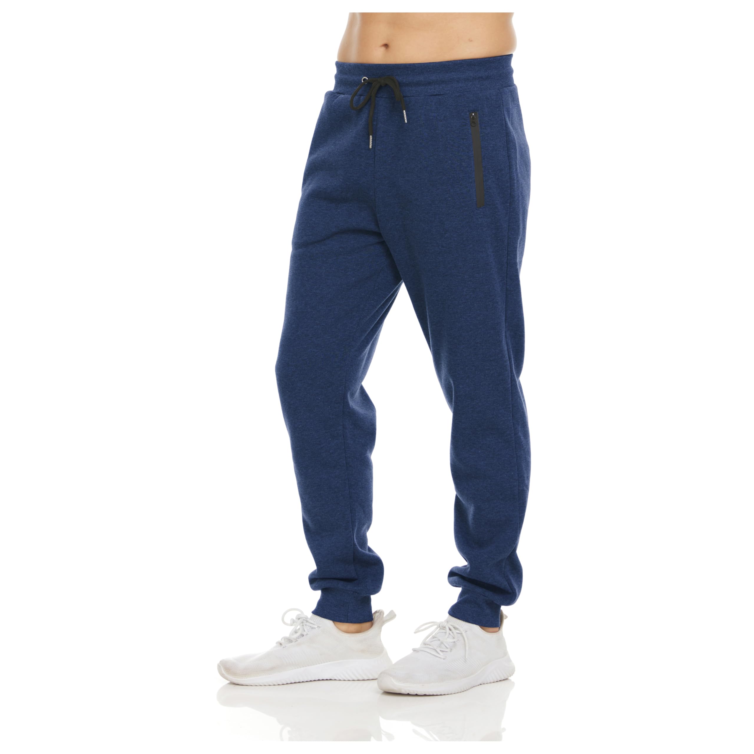 PURE CHAMP Mens Sweatpants 3 Pack Fleece Active Athletic Workout Jogger Sweatpants for Men with Zipper Pocket Size S-3XL