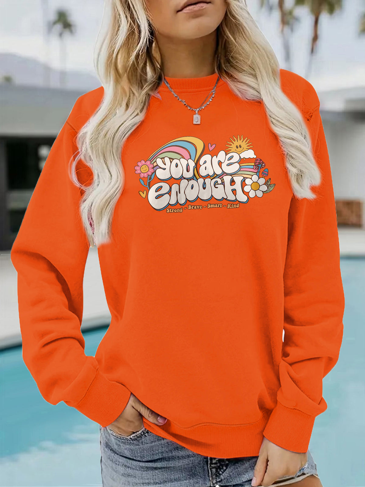 You are enough printed hoodies