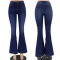 Spring and autumn low waisted tight fitting women's flared jeans, moderately washed women's jeans