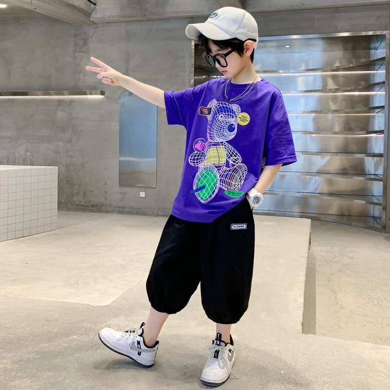 Children's Clothing Boys Outfit Trendy Short Sleeve T-Shirt for Kids