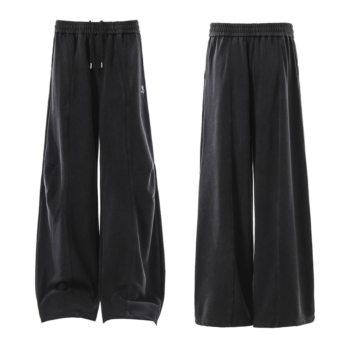 Minimally embroidered deconstructive sweatpants