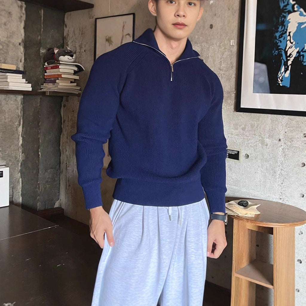 Mens Pullover Hoodie Wool Sweater Coat