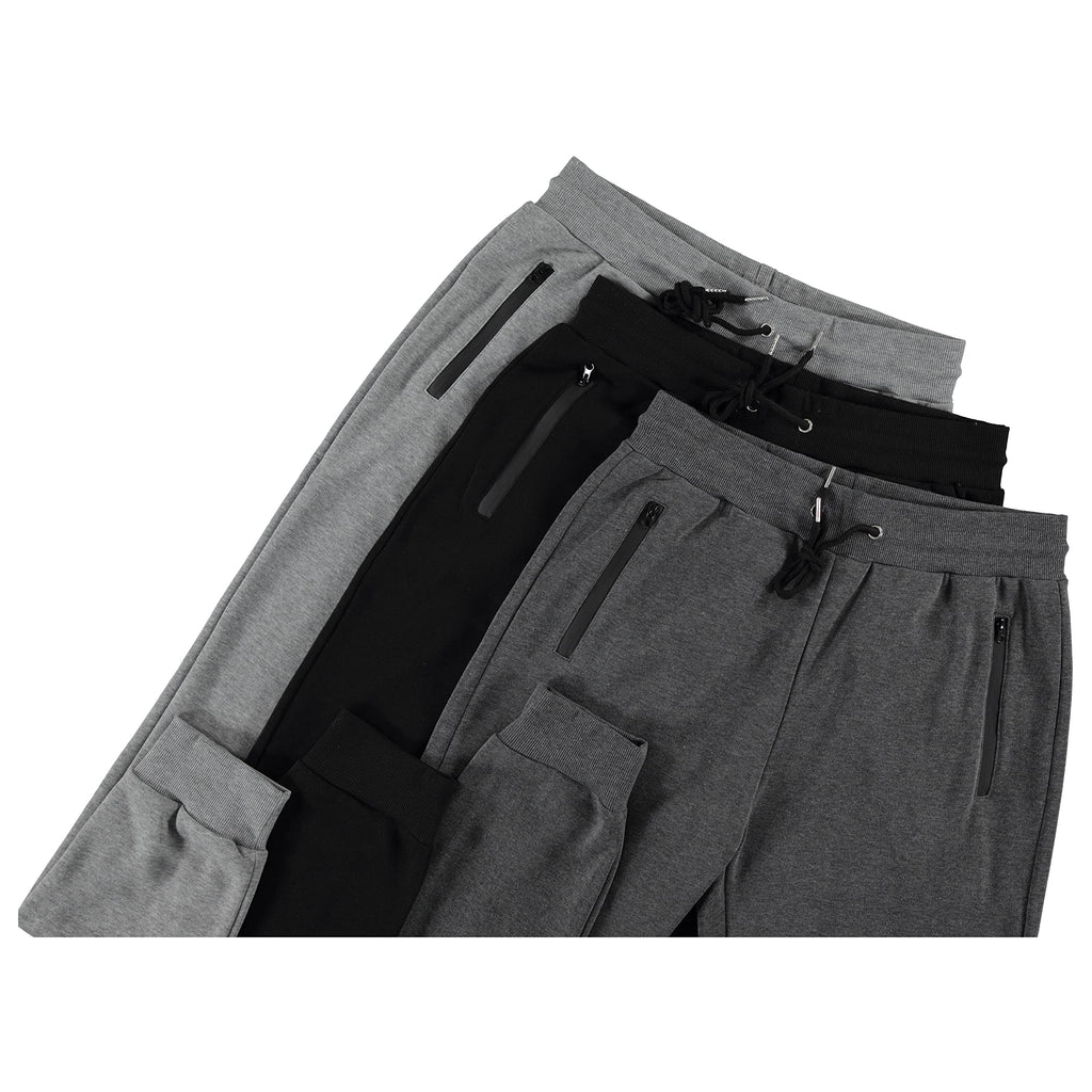 PURE CHAMP Mens Sweatpants 3 Pack Fleece Active Athletic Workout Jogger Sweatpants for Men with Zipper Pocket Size S-3XL