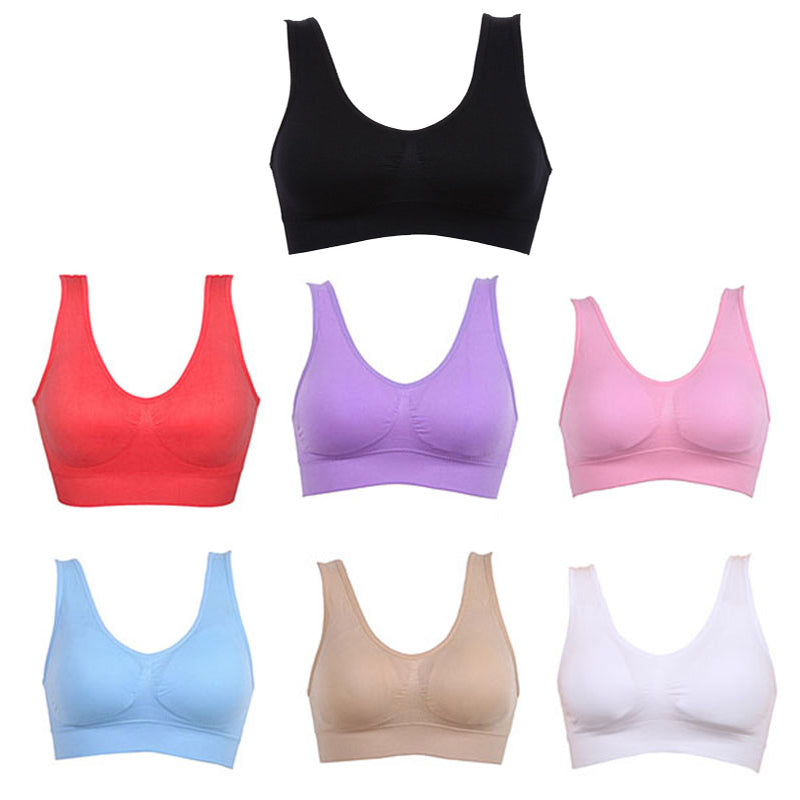 Womens Sport Bra Fitness Yoga Running Vest Underwear Padded Crop Tops Underwear 7 Colors No Wire rim Bras
