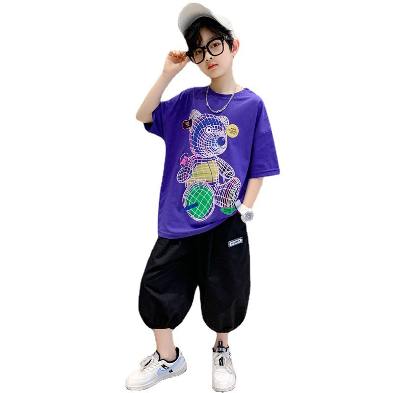Children's Clothing Boys Outfit Trendy Short Sleeve T-Shirt for Kids