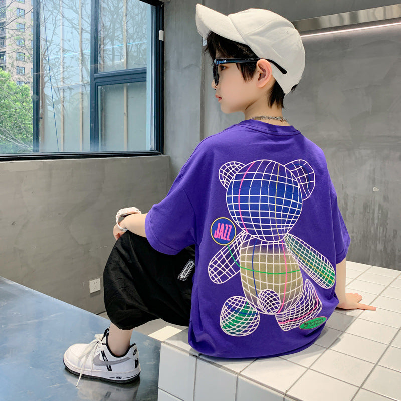 Children's Clothing Boys Outfit Trendy Short Sleeve T-Shirt for Kids