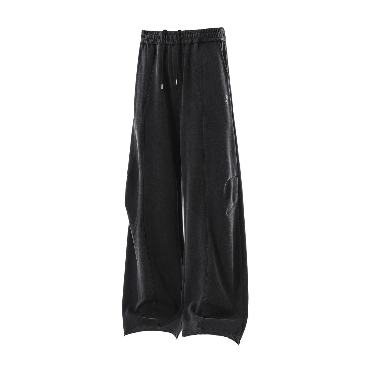 Minimally embroidered deconstructive sweatpants