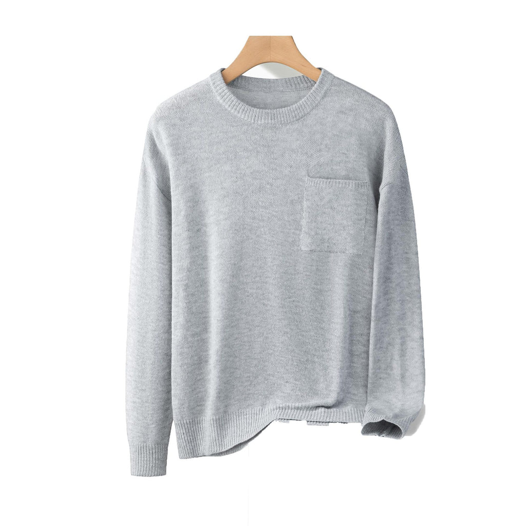 Round neck pocket sweater