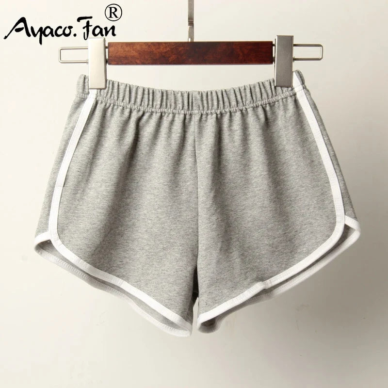 Sports Shorts Women Summer New Candy Color Anti Emptied Skinny Shorts Casual Lady Elastic Waist Beach Correndo Short Pants