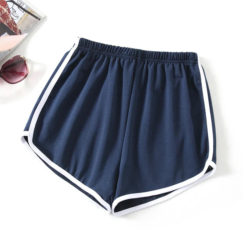Sports Shorts Women Summer New Candy Color Anti Emptied Skinny Shorts Casual Lady Elastic Waist Beach Correndo Short Pants