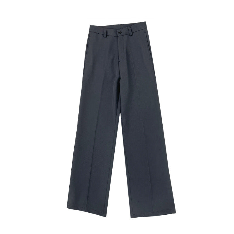 A-line Straight-leg Relaxed-fit Casual Work Trousers Mens Simple And Comfortable Long Pants