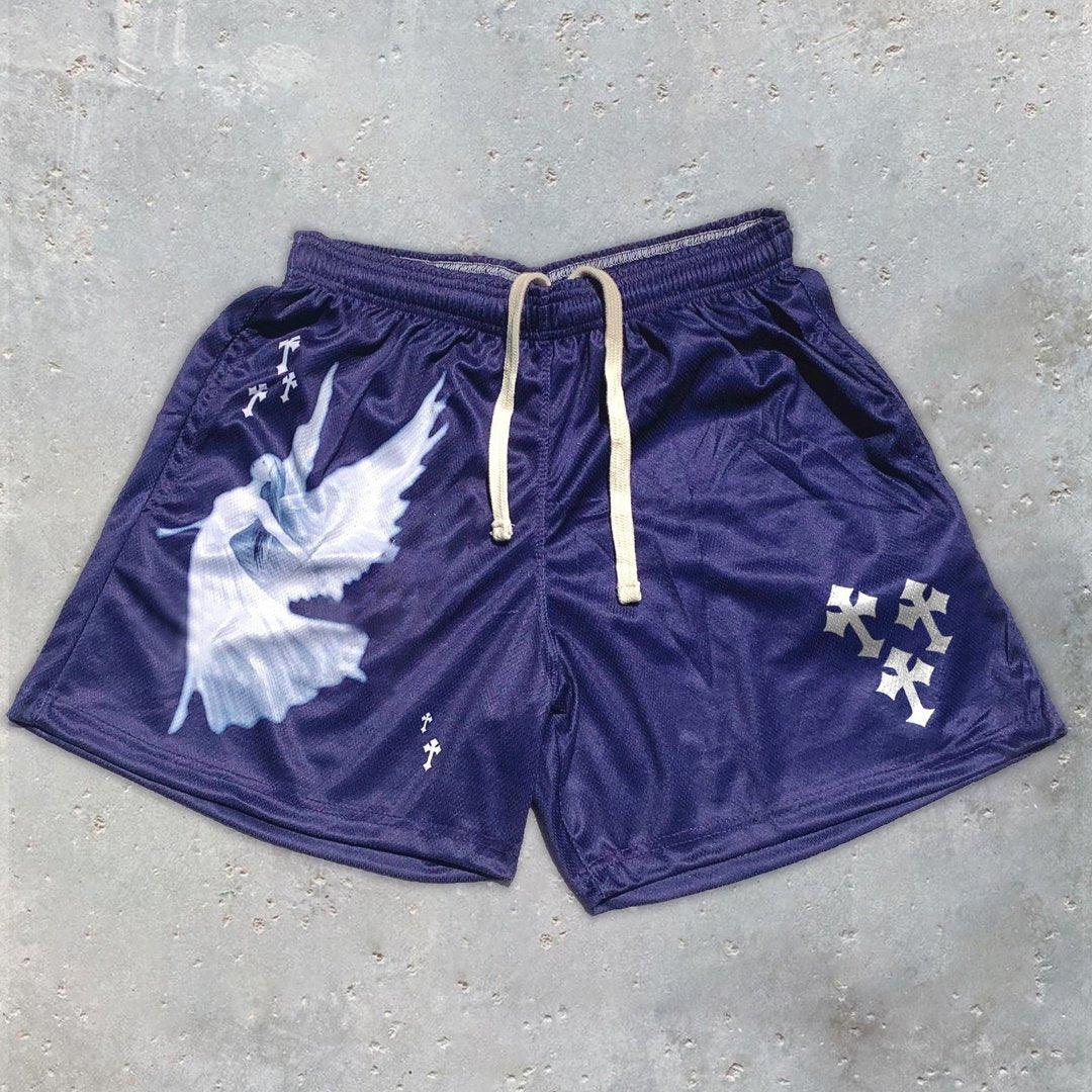 Men's Beach Short Trunks Summer Casual Shorts Gym Sport Quick Dry Mesh Shorts Running Basketball Shorts For Male Mesh Breathable Pants with Elastic Waist Drawstring and Pockets